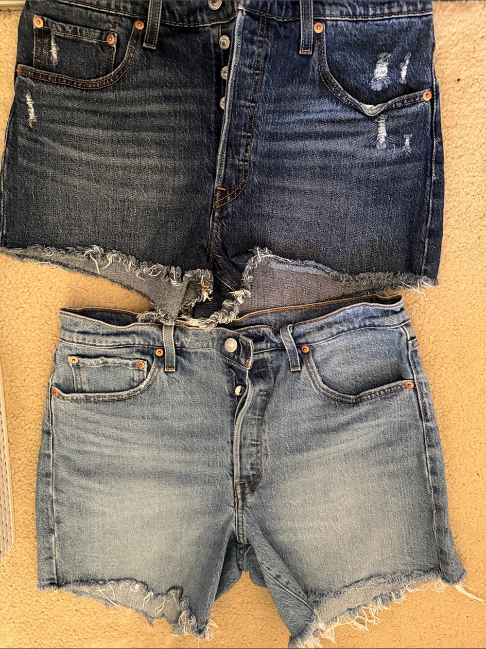 Levi cutoff denim shorts